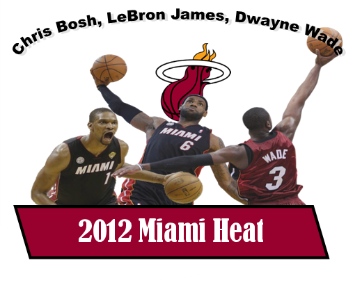 Following yet another disappointing year with the Cleveland Cavaliers in the 2009-2010 season, LeBron James entered free agency, deciding to “take his talents to South Beach” and join Dwayne Wade and Chris Bosh to form a new big three in Miami. The trio’s first NBA title came just two seasons later in 2012 when they beat the Oklahoma City Thunder 4-1 in the finals. LeBron won MVP, and all three teammates made the All-Star game. 