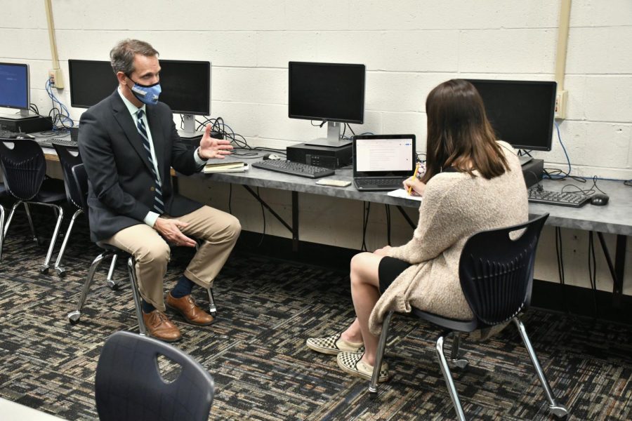 Boone County Superintendent Matt Turner talks about his first year on the job and all of the challenges and rewards he has discovered so far during an interview at Boone County High School on May 5, 2021. 